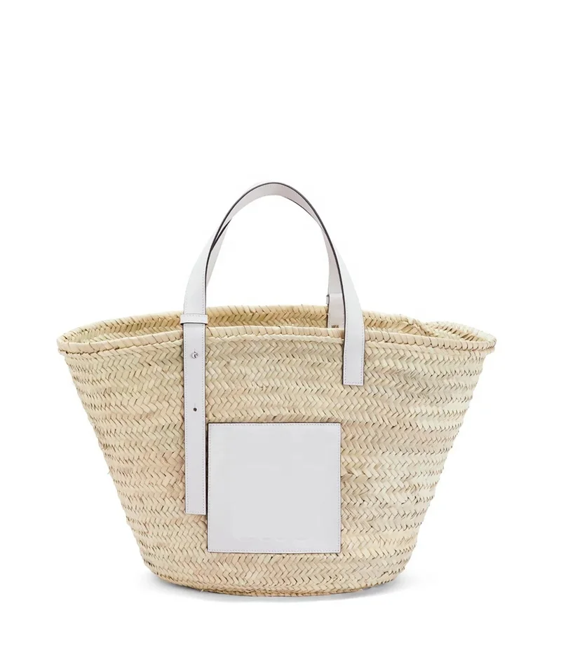 

Ins popular large capacity criss-cross women tote bag summer beach handbag imported LAFITE grass weave basket clutch bag, Customizable