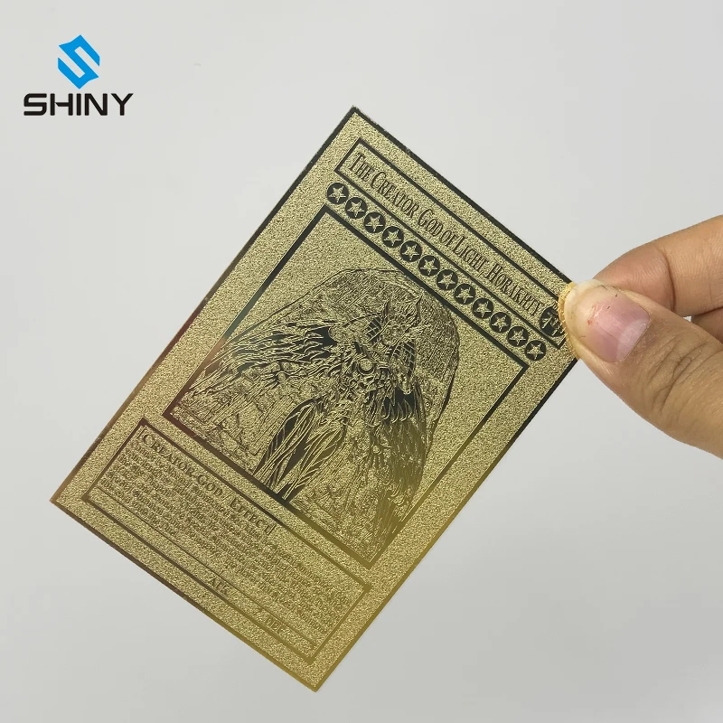 

Yugioh The Creator God of Light, Horakhty Custom Golden Metal Card English New Yu-Gi-Oh Cards