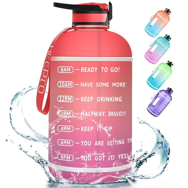 

Large Capacity Motivational Time Marker Fitness 1 Gallon Water Bottle Plastic Sport Bottle, Customized color