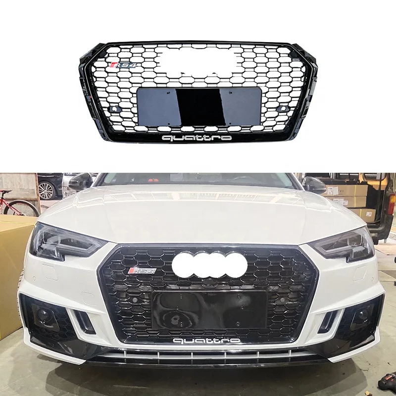 

RS4 style car grill for Audi A4 S4 B9 honeycomb front grill for Audi facelift auto grill replacement parts 2017-2019