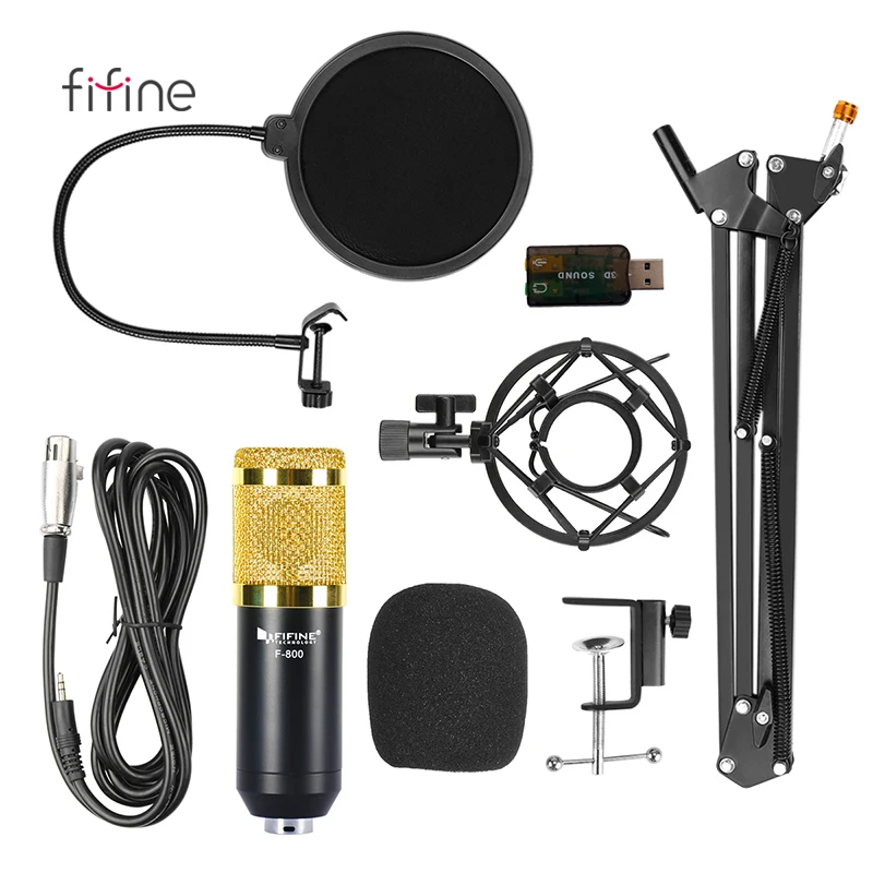 

Fifine Hot Sell Microfone Condensador USB Studio Microphone With Scissor Arm Stand For Podcasting Streaming, Black,blue,pink,white