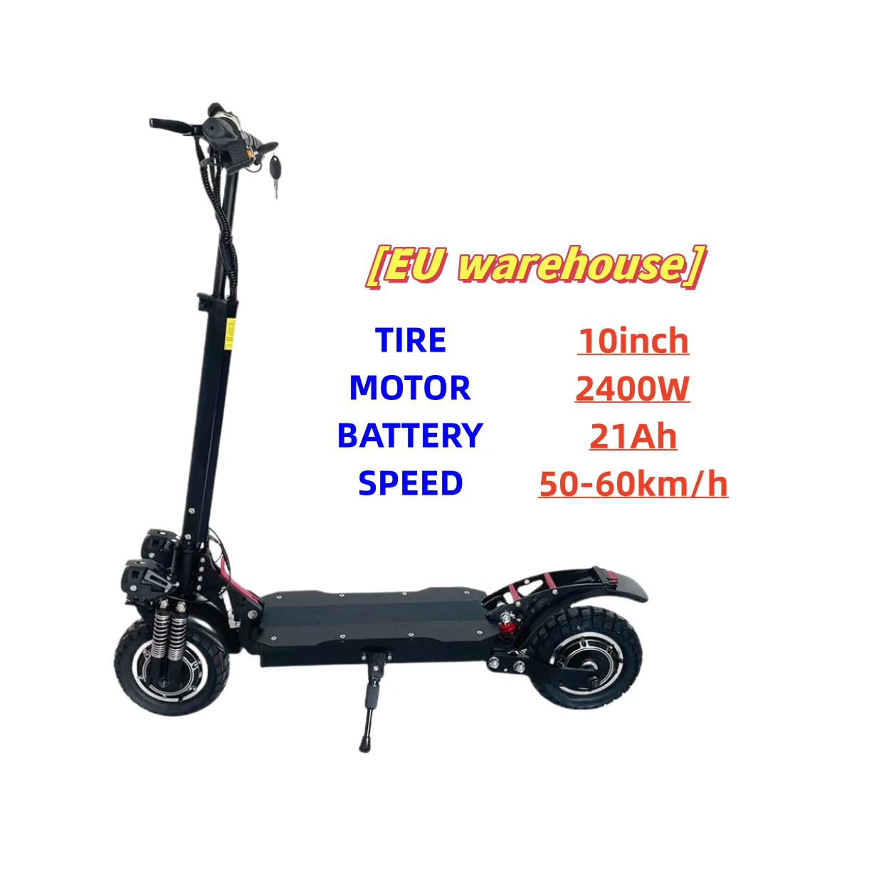 

Popular Geofought X6 mini scooter 10inch offroad tire 2 wheels 48V 2400W 27ah 50-60km/h electric scooter with LED screen display