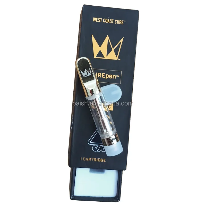 

Hot selling cure pen cartridge with cure pen packaging box clone west coast cure in stock, White;black /oem