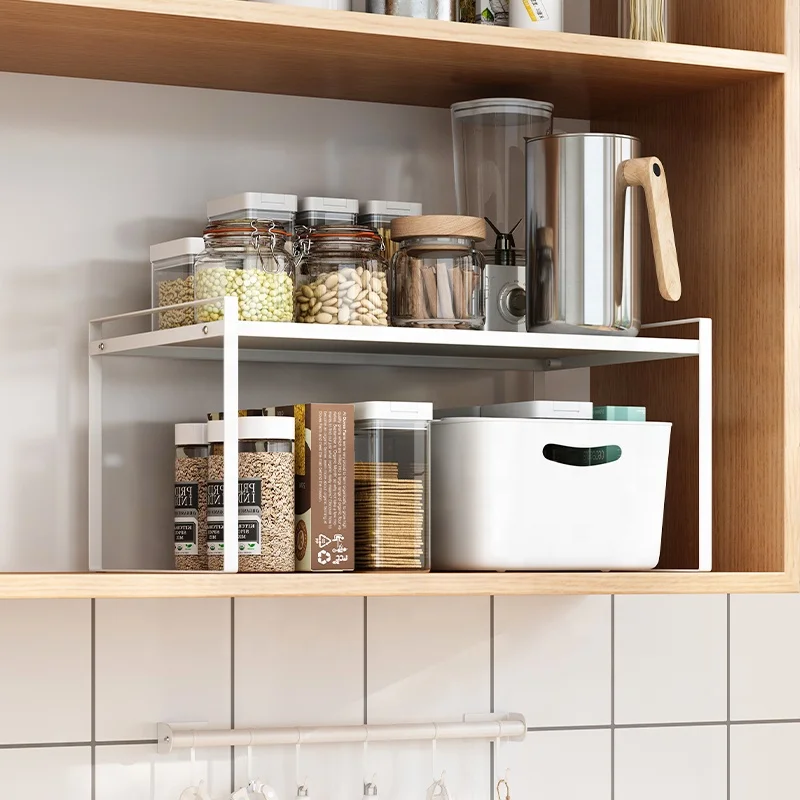

Household kitchen items holder storage rack kitchen cabinet organizer, White or black