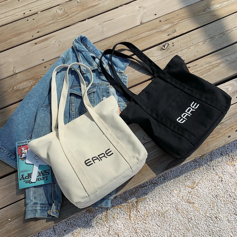 

Woman shoulder bag large capacity handbag double handle zipper shopping canvas tote bag, Red yellow black