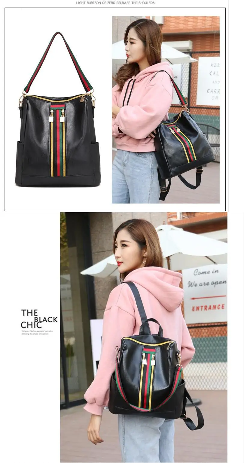 Soft PU Leather Backpack Women Vintage College Girls Student School Bags Casual Travel Female Rucksack