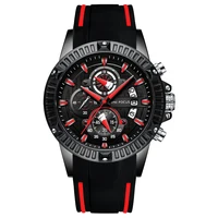 

MINIFOCUS 0244G Chronograph Mens Watches Brand Luxury Casual Sport Quartz Silicone Wrist Watches Waterproof Men's Watch Man