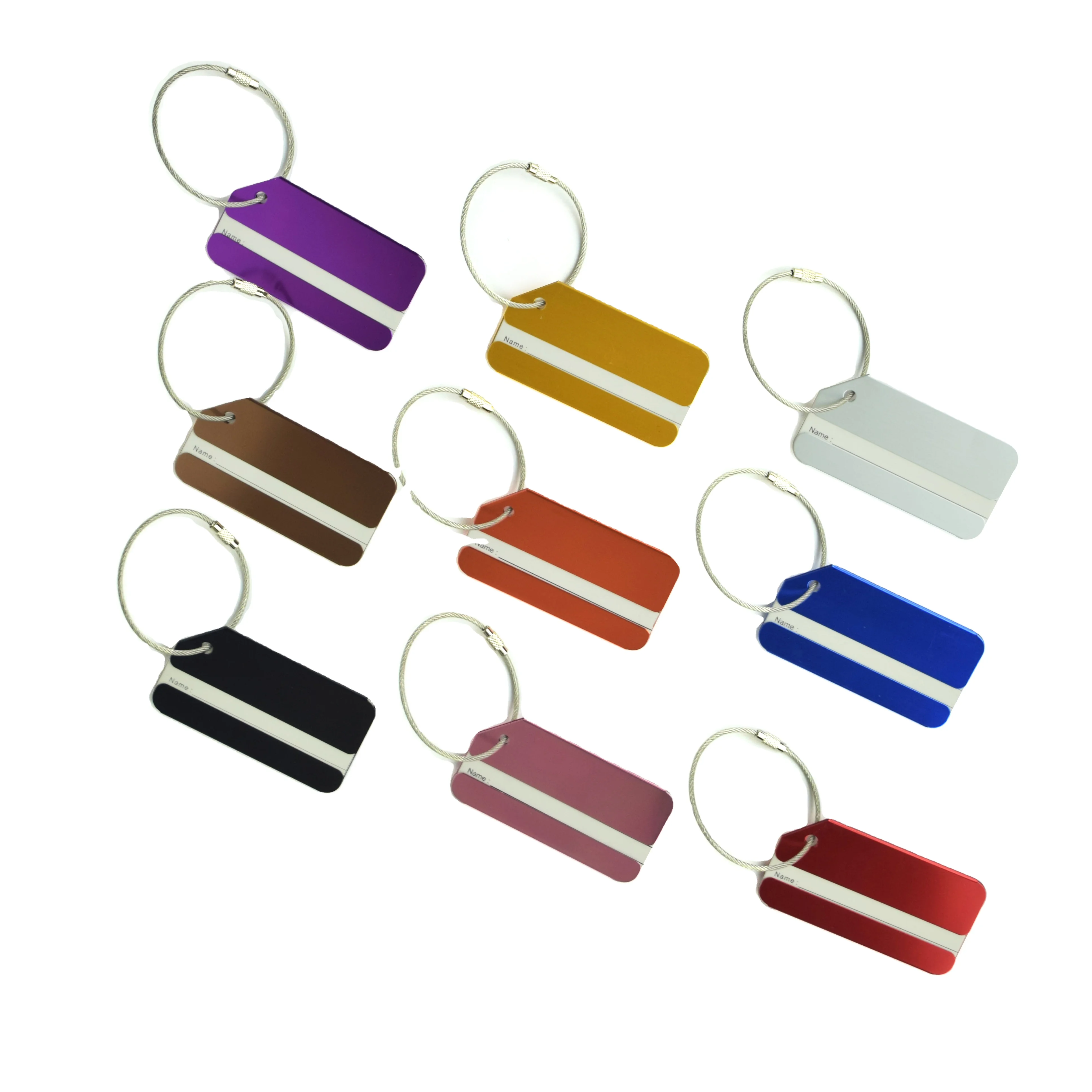 

Custom Rectangle Pet Tags Travel Accessories Sublimations Aluminum Alloy Luggage Tag, Customized color