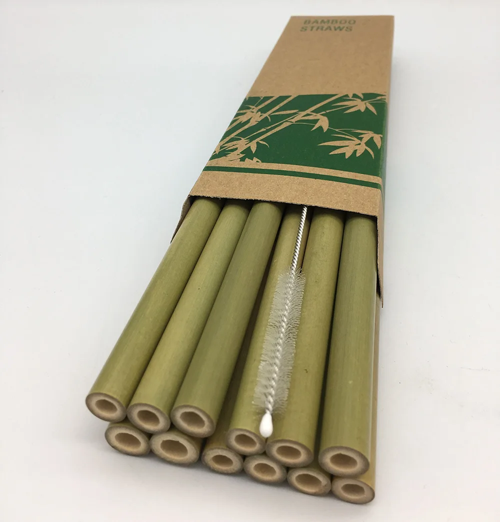 

Recycling Carbonized Reusable Biodegradable Organic Eco Friendly No Plastic and not steal bamboo wooden drinking straws, Natural