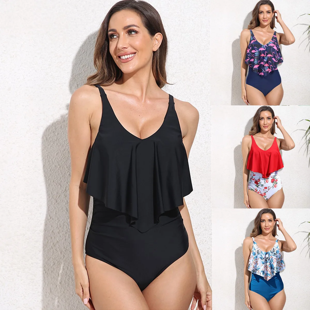 

Swimwear & Beachwear 2022 Goman new lotus leaf printed one-piece swimsuit multicolor Bikini SwimsuitBikinis & Beachwear