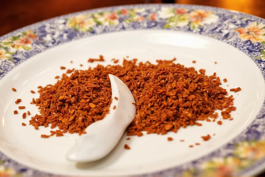 Shelves lined with different brands of Thai chili flakes