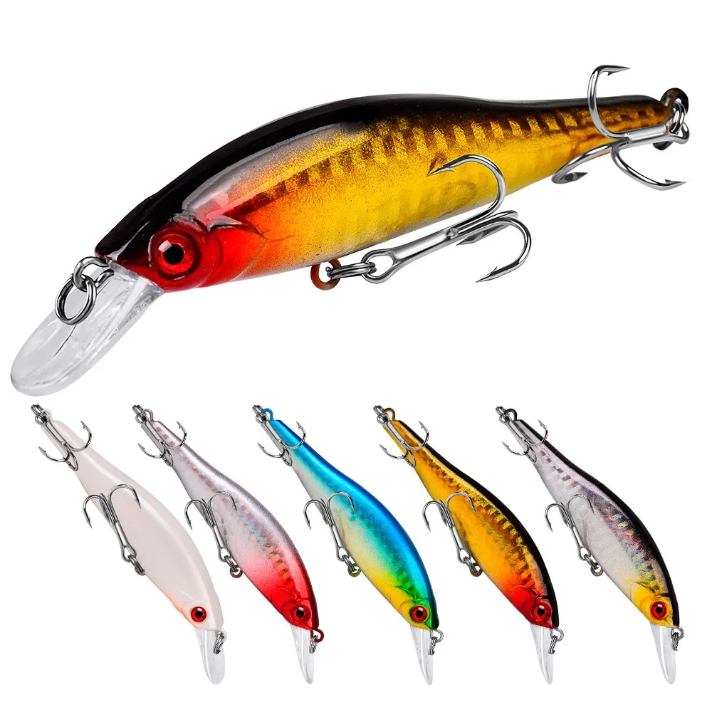 

Minnow Fishing Lure Lase Hard Artificial Bait 3D Eyes 9.8cm/11.5g Sea Fishing lure Crankbait, 5 color