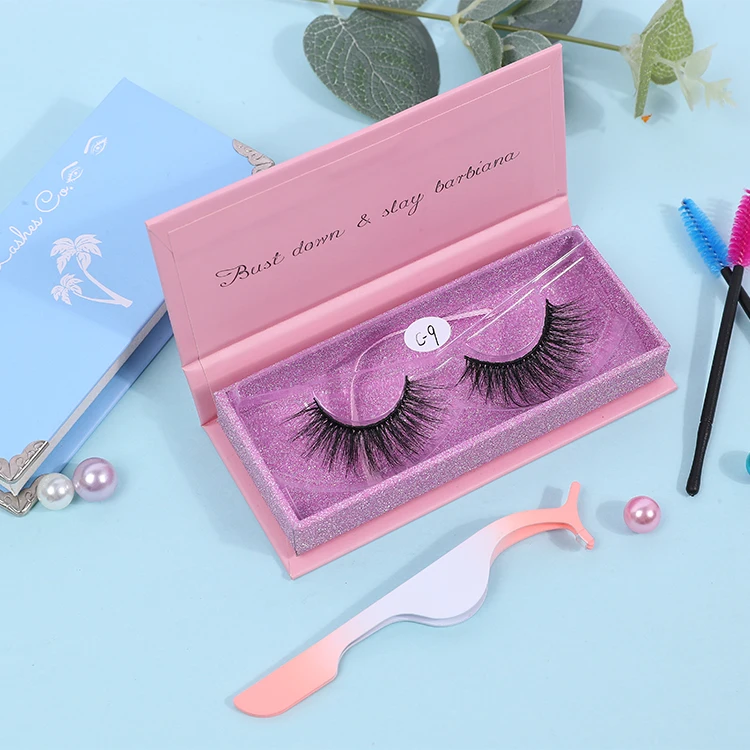 

Looking Lashes Oem Custom Packaging Box Eyelashes Eyelash Vendor Natural Free Sample Faux Mink Hand Made 27mm Silk Eyelashes, Natural black