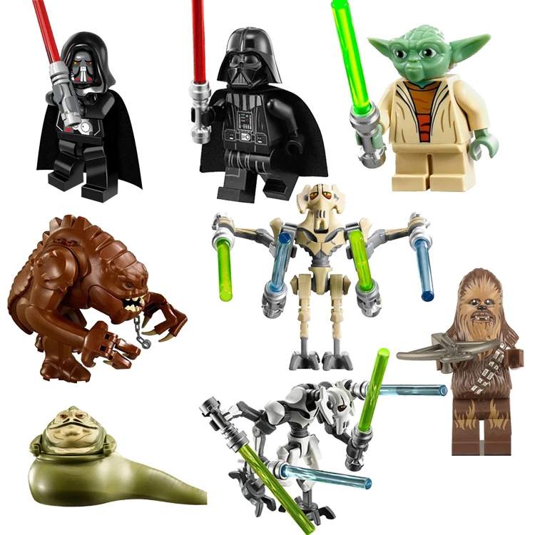 

Hot Sale StarWars Series Darth Vader Yoda Chewbacca Rancor Mini Action Figures Building Block Toys For Kids