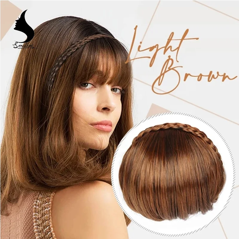 
Women Fringe Hair Extension Blunt Front Hoop Expanded Synthetic Hair Accessories 