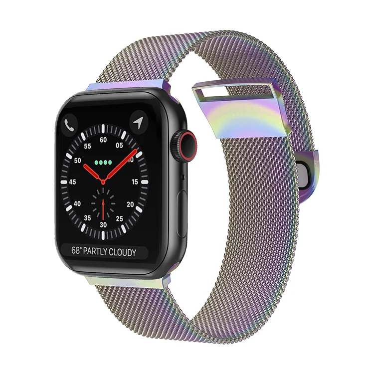 

COOLYEP Stainless Steel Metal Strap Milanese Loop for Apple Watch Series 7 6 5 45mm 41mm