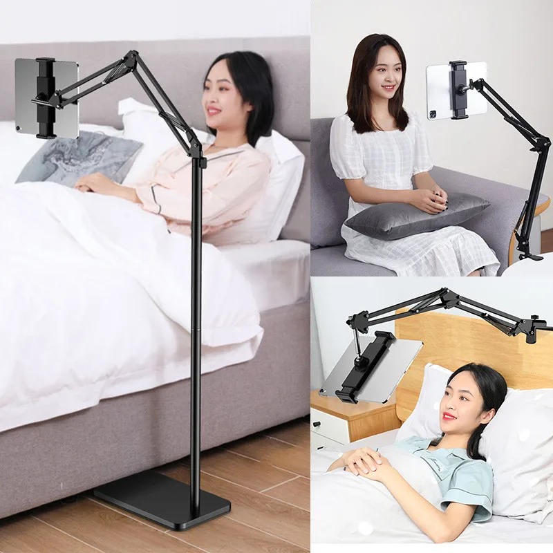 

2021 Hot Selling Stand High Clamp Type Universal Floor Tablet Holder Mount Flexible Tablet Mount Lazy Phone Holder Stand