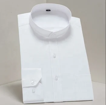 mens no collar dress shirt