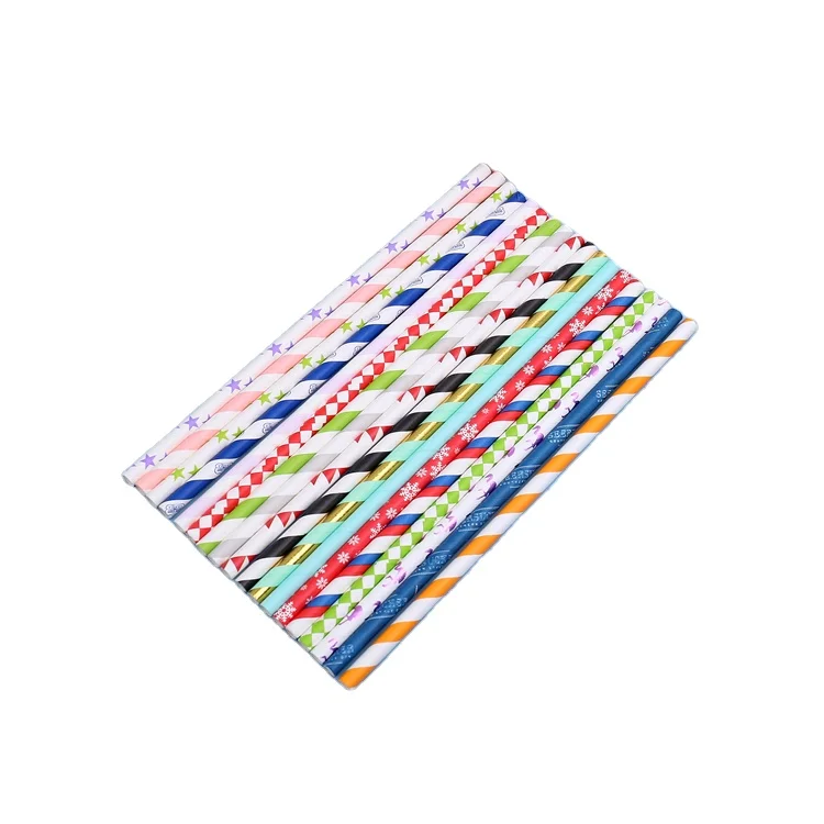 

Wholesale disposable degradable variety of multicolor paper straws