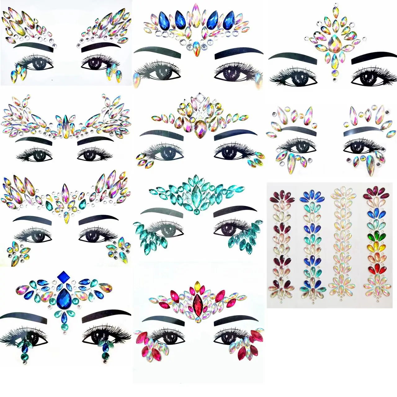 Rhinestone Gel Body Crystal Jewels Face Sticker For Decor Buy Jewels