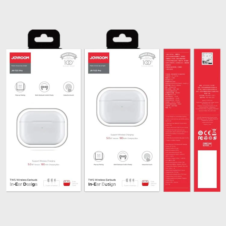 Joyroom T03 pro BT Wireless earphone in-ear desgin support wireless Charging - ANKUX.COM