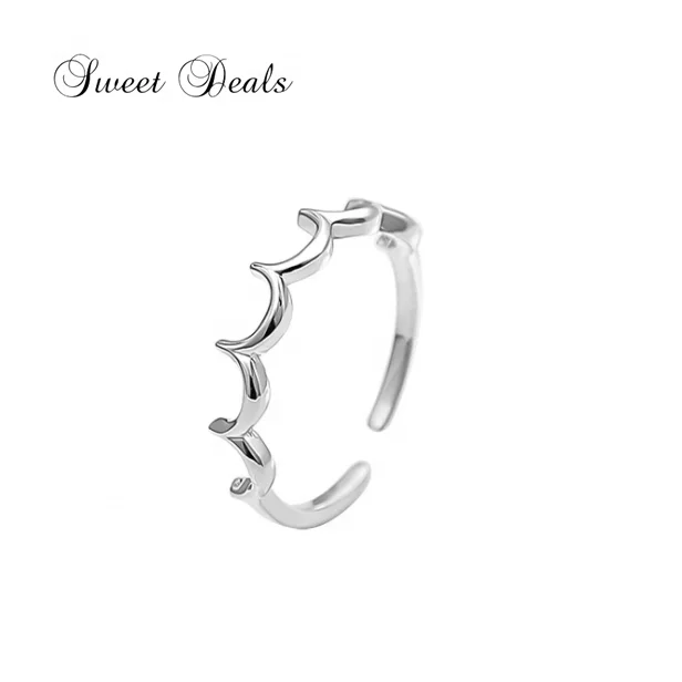 

2021 Women Fashion Jewellery 925 Sterling Silver White Gold Thin Rings Open