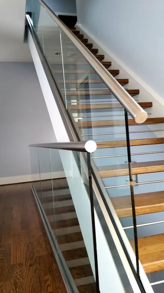 frameless glass balustrade stainless steel handrail escalator