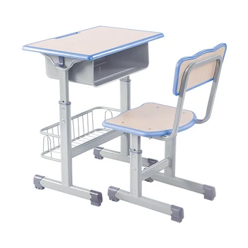 Wooden Plastic Metal Material Used Attached School Desks And