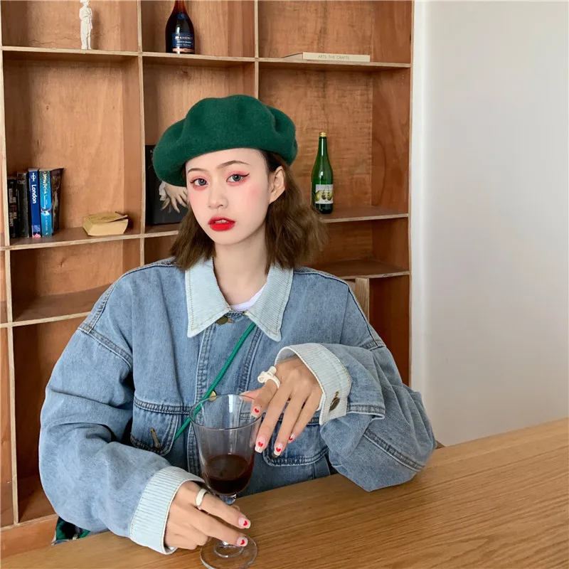 

denim jacket clothes casual fall clothing for women jackets for 2021 woman thin coat ladies long jean jacket