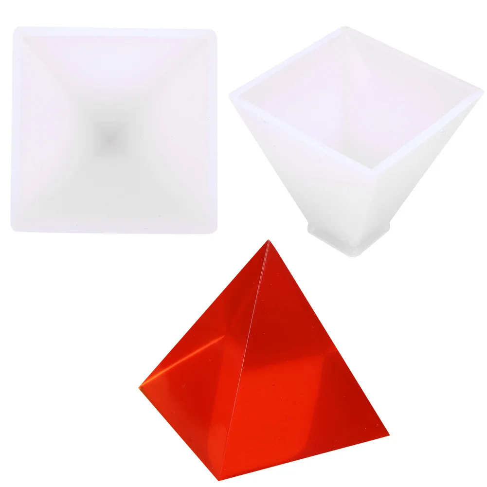 

Pyramid shape transparent epoxy silicone mold for DIY making, White