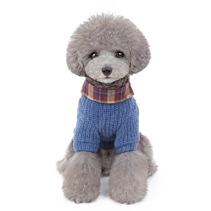 

Manufacturer Custom Buttons Shirt Design Autumn Christmas Knitting Cotton Sweater For Pet