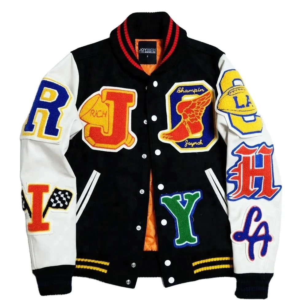 Custom Top Quality Letterman Varsity Jacket Men's Leather Baseball