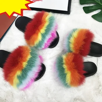 Tik Tok Hot Sale Summer Toddler Fur Sandals Pvc Fluffy Slippers Faux ...