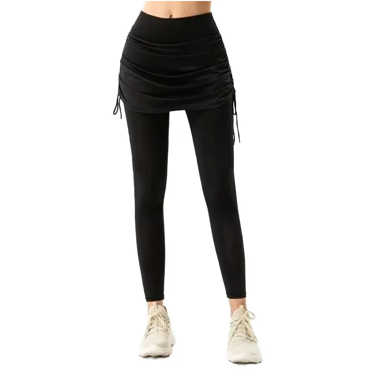 High-Waisted Drawstring弹力Yoga Pants
