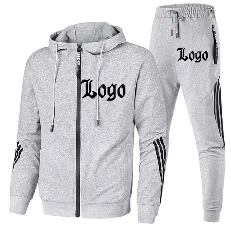 

Cheap Oem Wholesale High Quality Men s jogging slim fit sweat suits Thicken Fleece 2 Piece Plain Hoodies Zipper Tracksuit Set