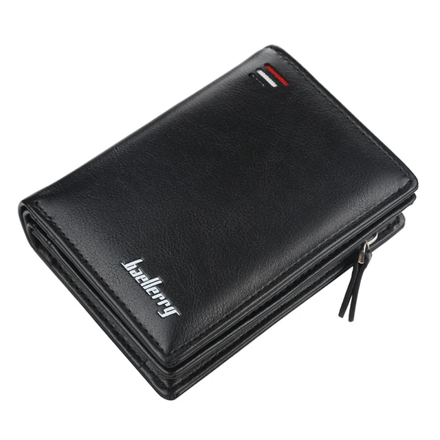 

Men's New Zipper Short Wallet Multi-card Fashion Vertical Mini Coin Purse for Men Portefeuille Homme, As the pics