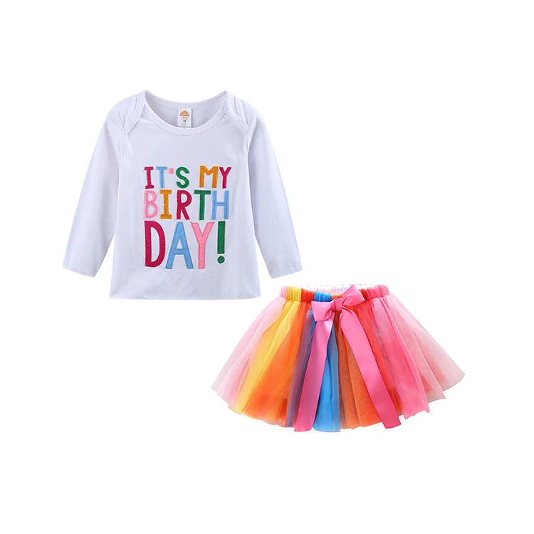 

Mudkingdom Girl Birthday Dress 2 piece Children Clothing Birthday Outfit Baby Girl Birthday Dresses Party Girls Boutique Dresses