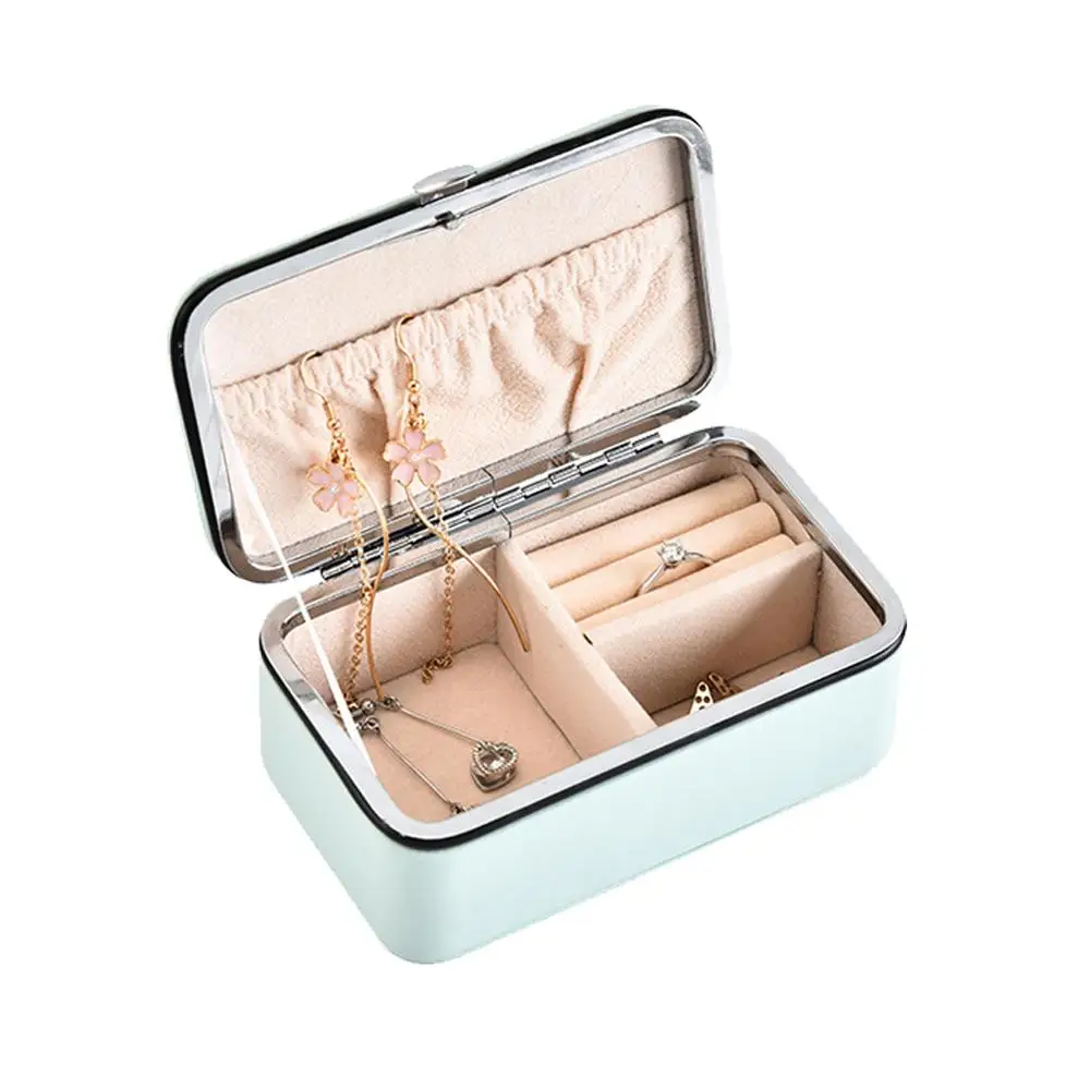 Jewelry Small Organizer Display Travel Jewelry Case Box Portable Jewelry Box PU Leather custom logo Necklace Earrings Box
