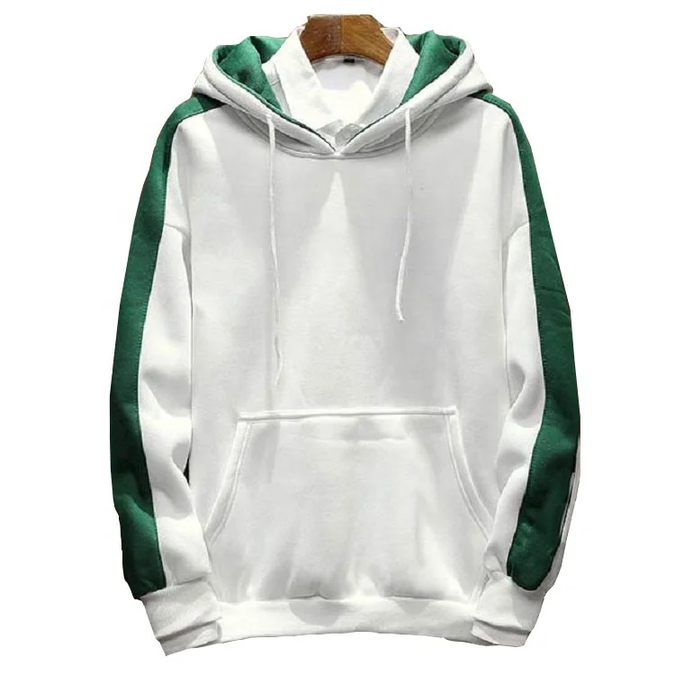 Manufacturer Casual Fleece Hooded Sweatshirts Contrast Color Stripe Sleeve Fashion Pullover Mens Hoodies