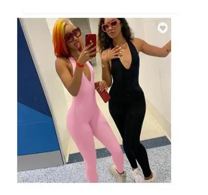 

Casual Solid Bodycon Sleeveless Jumpsuits Sporty Workout Active Wear Skinny 2020 Summer Rompers Womens Jumpsuit Fashion, Picture