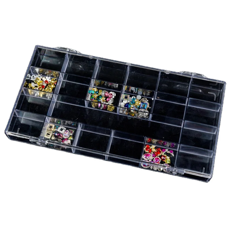 

Plastic Empty Box Jewelry Box Nail Art Rhinestone Box, Clear