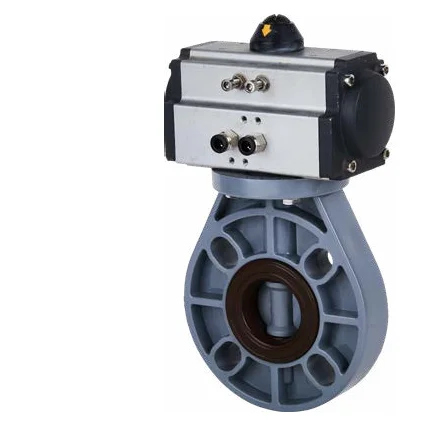 

Corrosion-resistant fluorine lined pneumatic butterfly valve