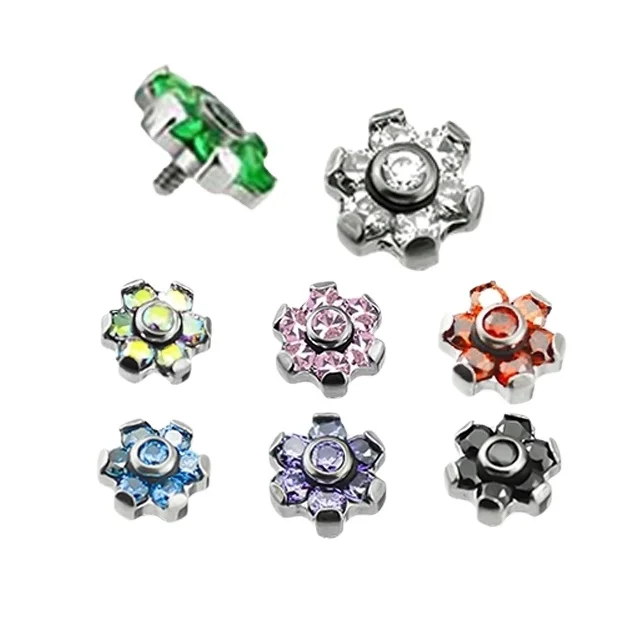 

ASTM F136 Titanium Internally Threaded Bezel Set CZ Stone Top Labret Lip Stud Body Piercing Jewelry Accessories