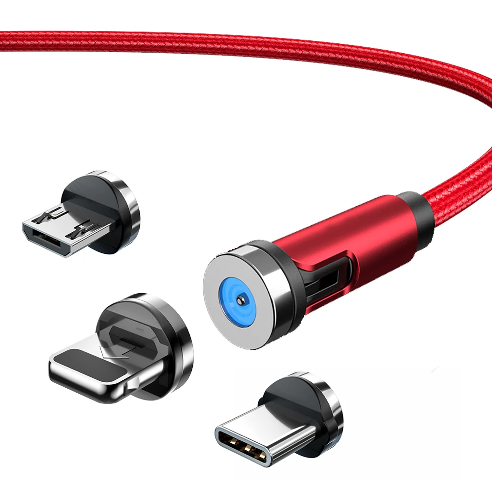 

2021 New sales 540 Degree Dual Purpose Bend and Straight Magnetic Data Cable USB Cable For Phones, Black/sliver/red