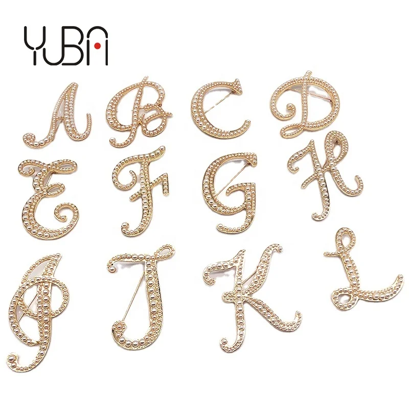 

Pearl Letter Brooch Letter Brooch Pins Alphabet Costume Corsage Channel Brooch Pins