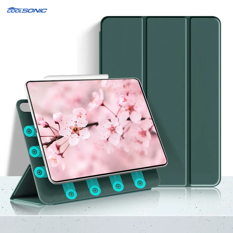 

2021 Hot Selling Shockproof Smart Magnetic Tablet Leather Folio Case For iPad Pro 12.9 2020/2021