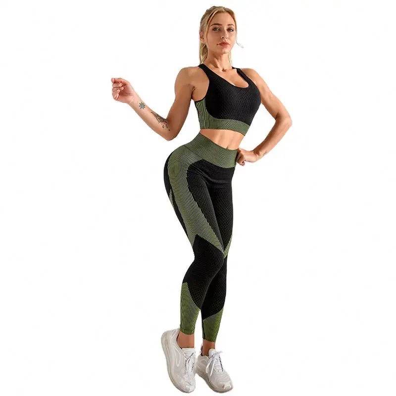 

2021 new yoga set leggings And Sports Bra Workout sportswear sexy Seamless plus size two piece yoga set, Picture