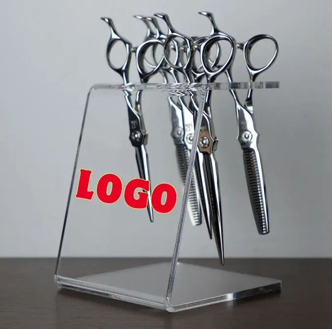 

White Clear Scissors Hair Tools Acrylic Display For Salon Barbershop Custom Personalized Acrylic Display Stand