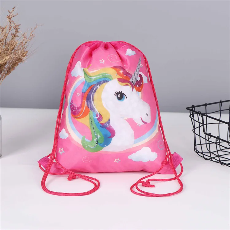 

Nicro 12pcs Waterproof Lightweight Reusable Unicorn Party Favor Drawstring Backpack Kids Girls Gym Sport Dance Birthday Gift Bag
