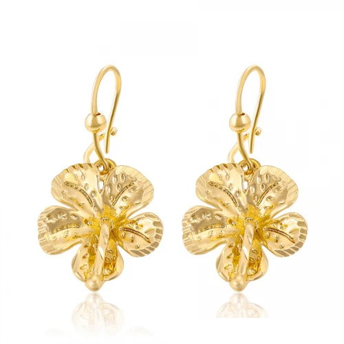 

99522 xuping jeweley cheap flower earrings with hoop,dubai 24k gold jewelry earrings, 24k gold color